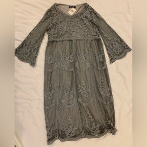Brand New Mindful Souls Grey Lace. Dress size 10